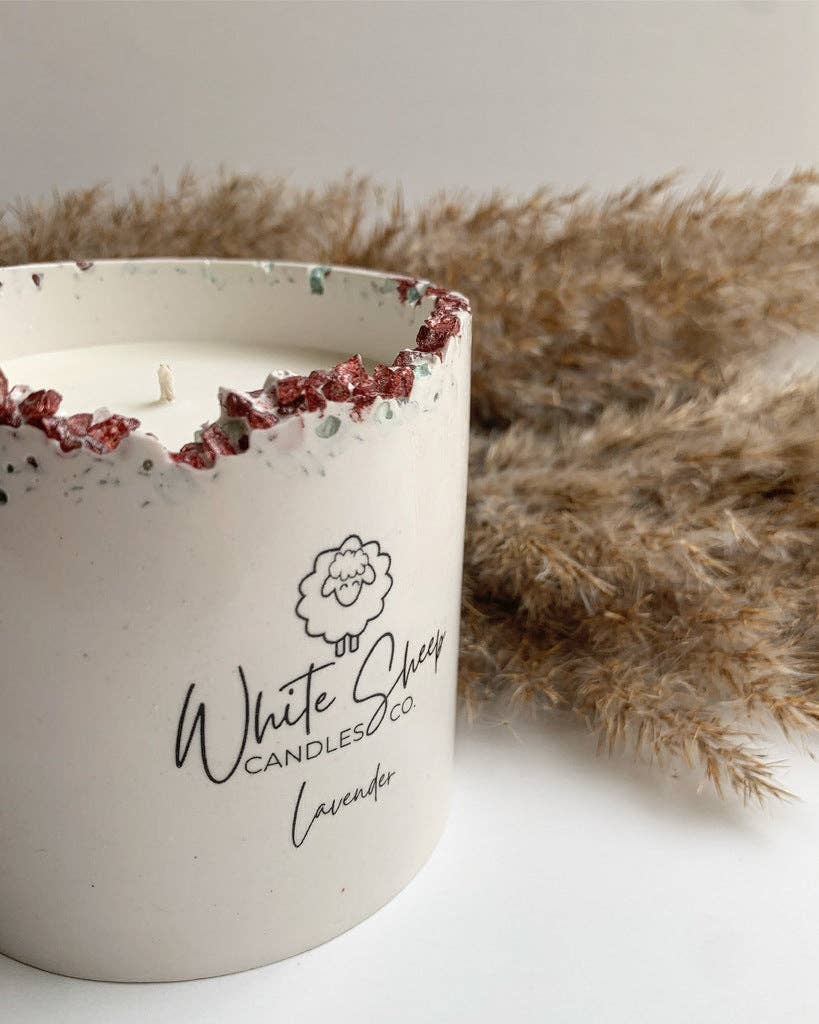 Lavender Crystal Collection Candle by White Sheep Candle Co.