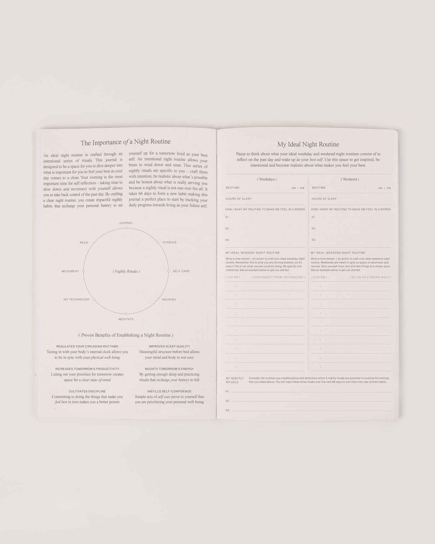 Night Routine Journal by Wilde House Paper