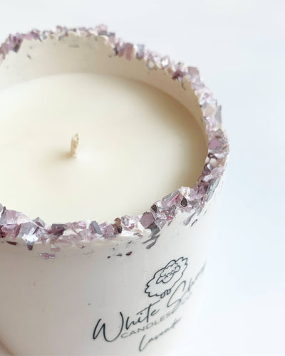 Lavender Crystal Collection Candle by White Sheep Candle Co.