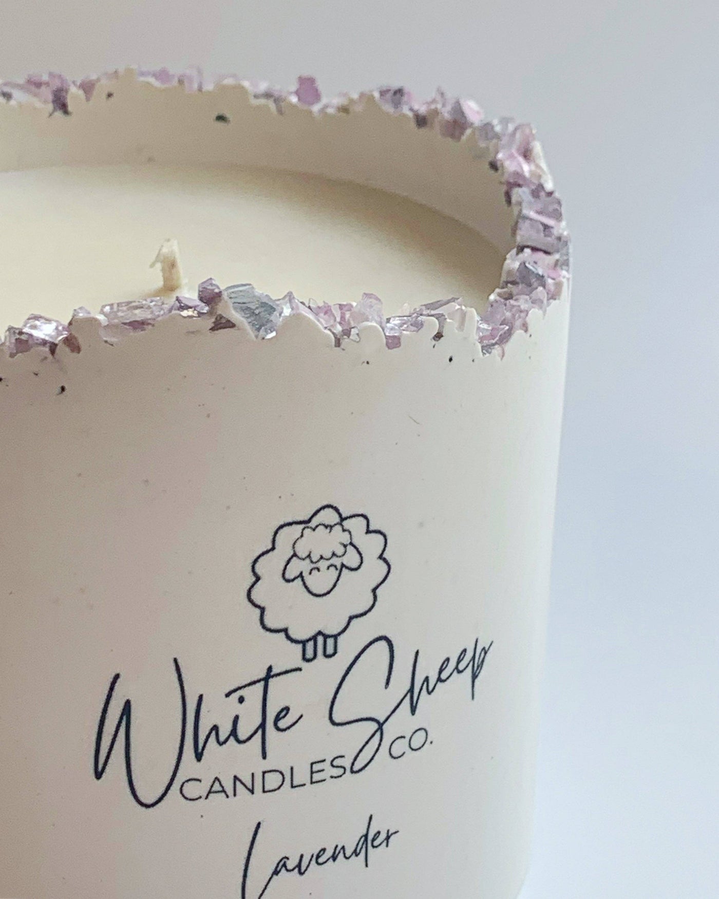 Lavender Crystal Collection Candle by White Sheep Candle Co.