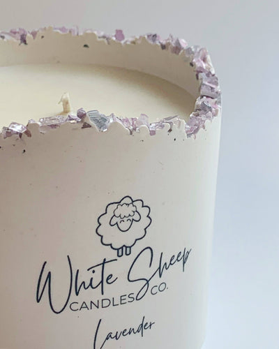 Lavender Crystal Collection Candle by White Sheep Candle Co.