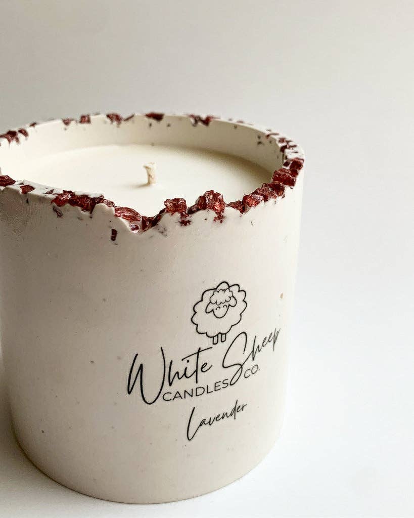 Lavender Crystal Collection Candle by White Sheep Candle Co.