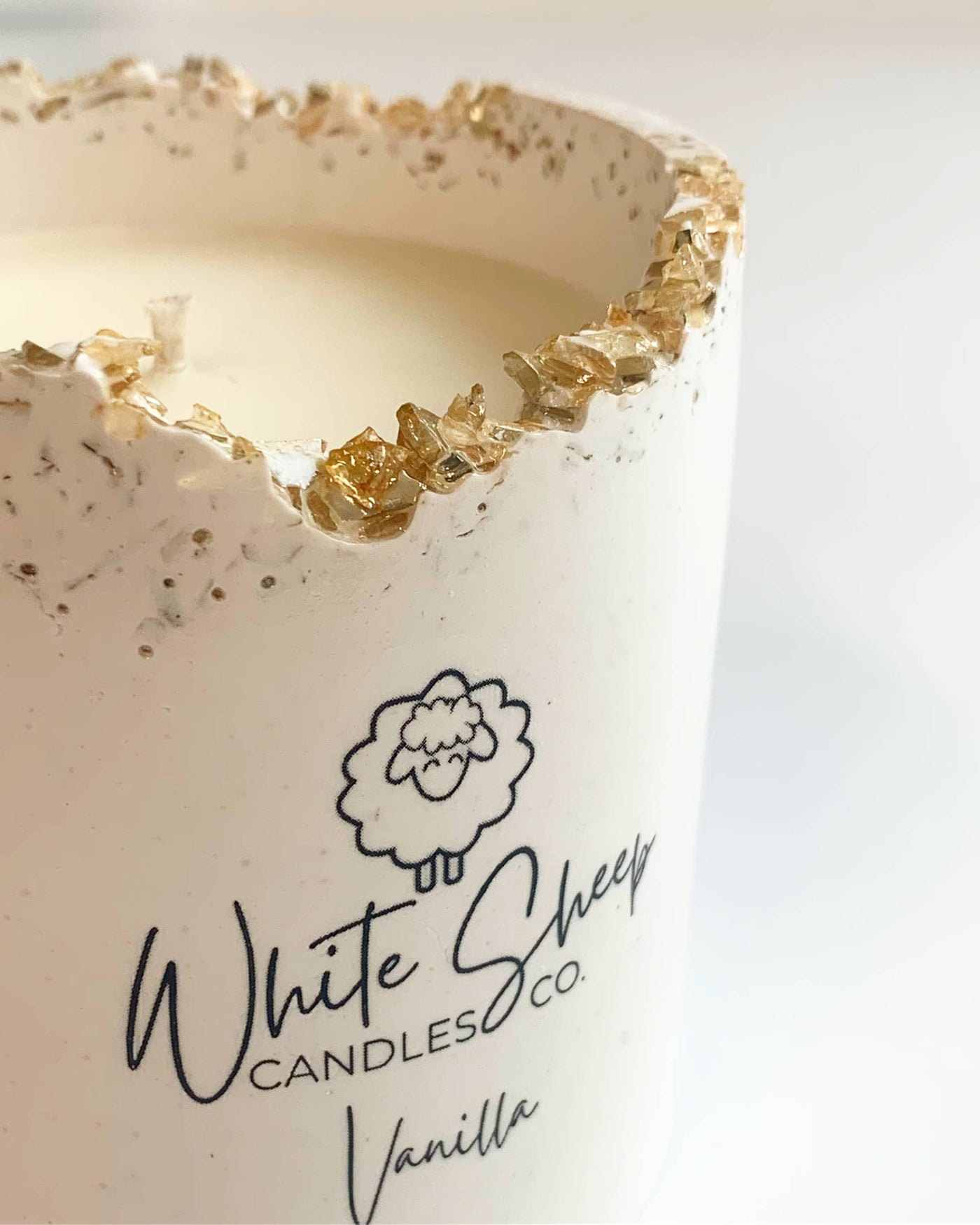 Vanilla Crystal Collection Candle by White Sheep Candle Co.