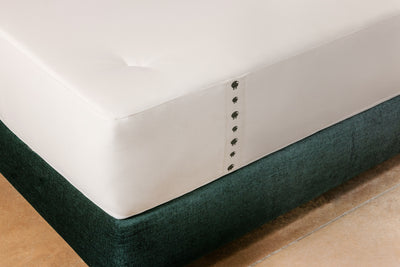 Corner of Devon hybrid mattress with sheep branding