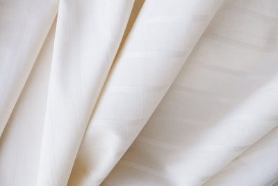 White stripe sateen organic cotton crib sheets