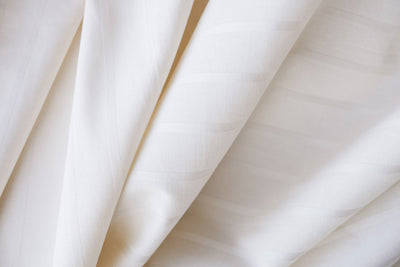 Natural stripe sateen organic cotton sheet
