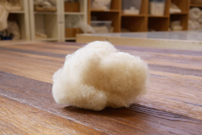Natural wool batting material