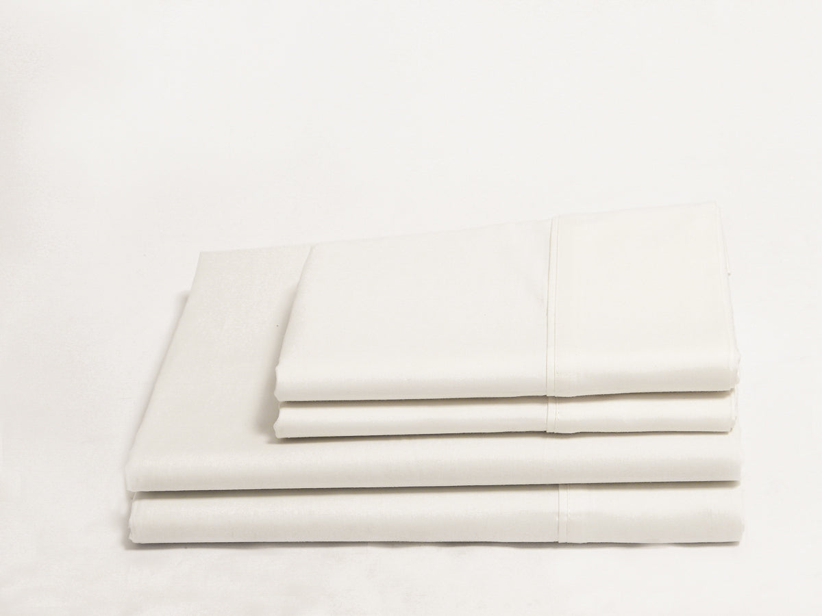 White sateen organic cotton sheets
